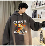 2024 New China Dragon Graphic Hoodies Men Hip Hop Streetwear Hoodie