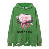 trapwear chrome print featuring fashion harajuku printed hoodies hip hop retro washed bottom ripped sweatshirt streetwear mens hooded warm fleece loose hoodies