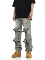 2024 ripped jeans high street straight trousers destroyed hole baggy denim pants vintage retro hip hop 1 unique jeans style 4628