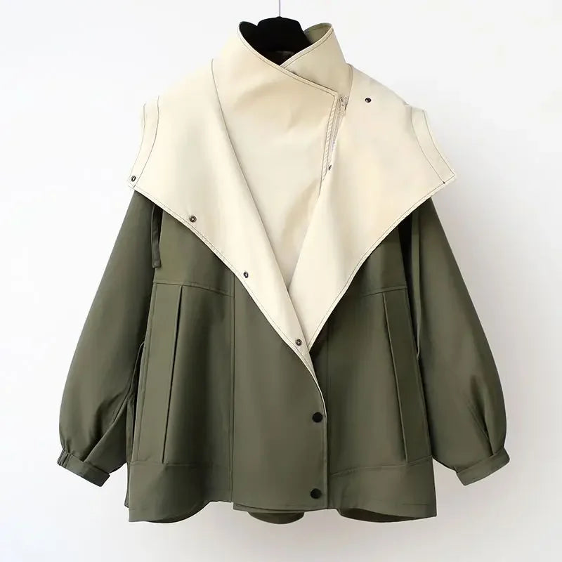 Waist Mid Length Windbreaker 2024 New Korean Style New High End Womens