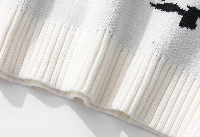 fashion knitted sweater autumn winter o neck anime characters pullover streetwear unisex casual loose sweaters jumper knitwears Y2K vintage urban hoodie, unique limited edition hoodie, trendy hip hop style outerwear