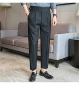 men naples waist business casual fashion vintage ankle length suit pant gentleman party dress pants trousers unique default style 1530