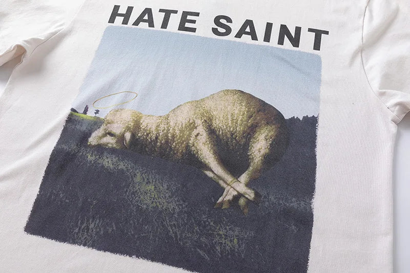 Vaporwave Streetwear – New Saint T Shirts Men Woman High Quality Casual Loose Angel – Urban Streetwear for Men & Women