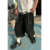 summer japanese outdoor functional style wide leg cropped pants for men and women loose workwear design quick drying shorts y2k casual urban shorts