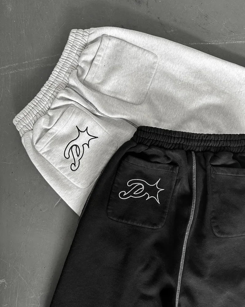 y2k street simple fashion casual sports trousers men y2k harajuku retro wide leg pants trendy brand oversized trousers women unique default style 3311