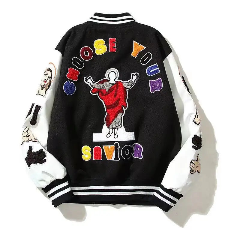 streetwear - urban style print 8f5bf6 graphic high quality fashion image wear style hip unisex casual material premium design solid-color-embroidered-letter-jacket-baseball-uniform-couple-wear-harajuku-style-casual-loose-high-street-y2k-patchwork-jacket everyday fit essential oversized hop streetwear design ID 41364