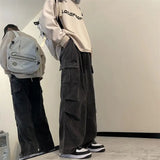 spring and autumn high street men and women trendy american washed straight leg jeans couple american loose retro casual pants unique jeans style 605