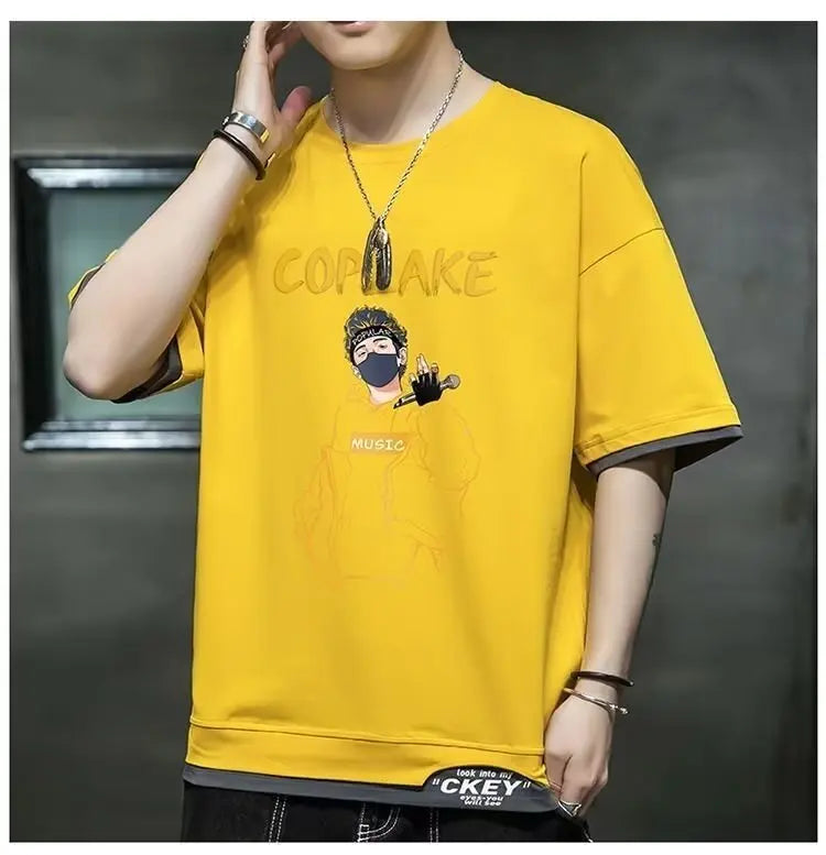 Glitchcore Chrome logo – Hot Summer Mens T Shirt Korean Version Of Harajuku High Stre