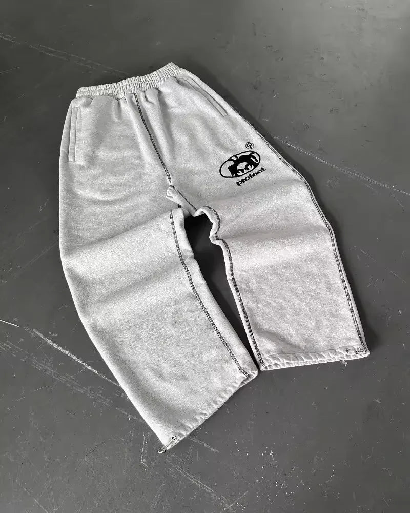 european and american new style letter embroidered casual loose trousers men y2k rock hip hop fashion oversized wide leg pants unique default style 3233