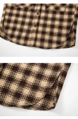 Mens Plaid Shirts New Fashion Single Breasted Hip Hop Loose Shirts Autumn Winter Casual Long Sleeve High Street Streetwear