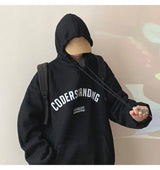 Autumn Mens Letter Design Printed Pullovers Hoodies Y2K Vintage Street