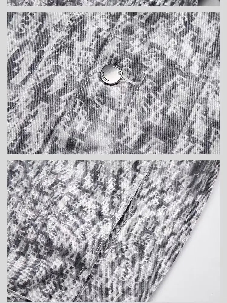bold graphic coat, high-street look, for men, fall streetwear outfit, oversized style, layered fashion, modern aesthetic, graphic detail