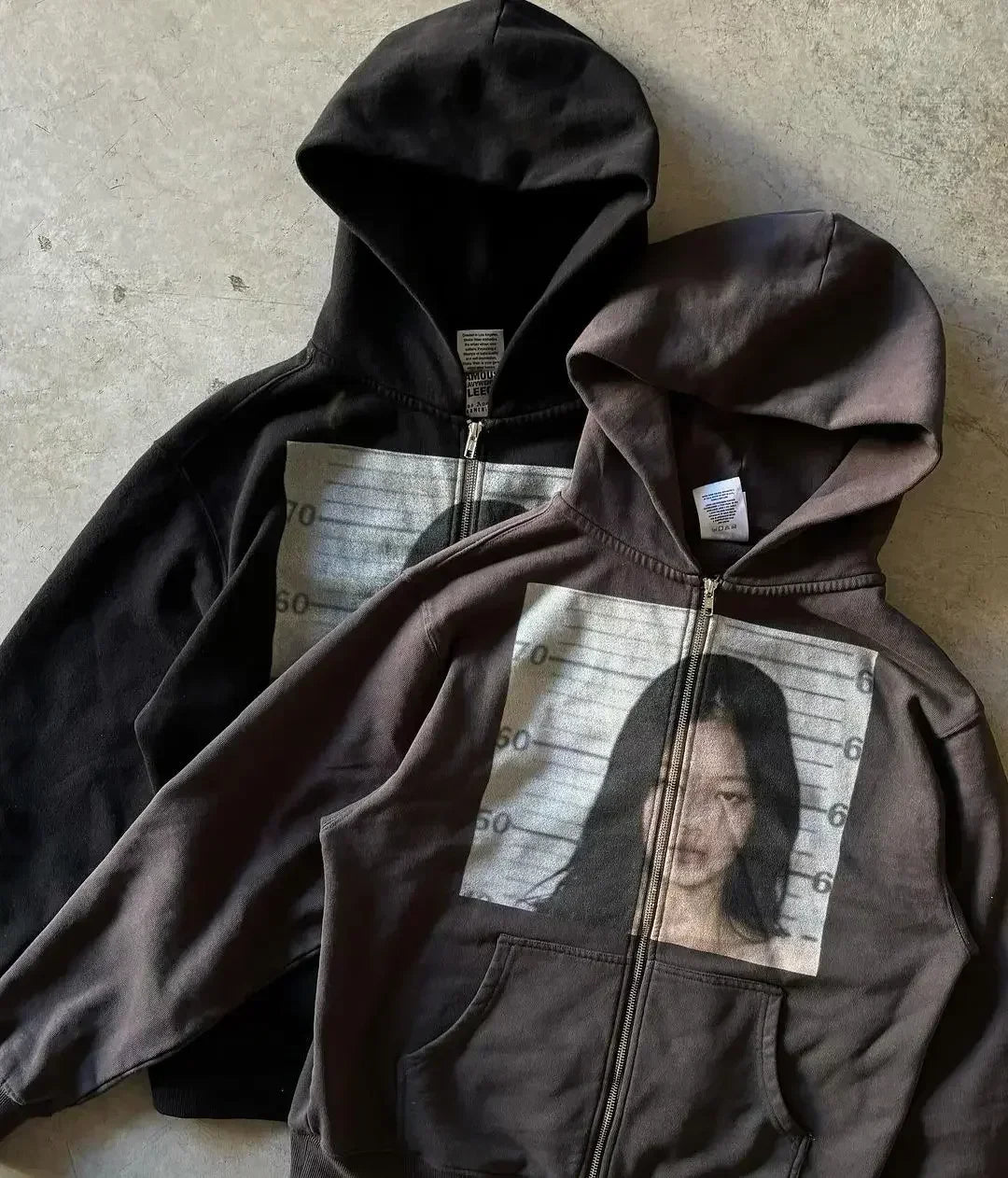 Printed Personalized Patterns Street Style Street Hooded Cardigan Long