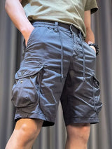 Men Trend Cargo Shorts Cotton High Quality Hot Sale Hip Hop Punk Wash Military Multi-pocket Casual Male's Outdoor Straight Short