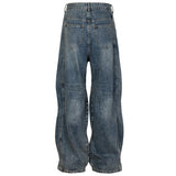 mens blue baggy jeans irregular patchwork streetwear hip hop loose jeans trousers male luxury designer denim pants unique jeans style 377