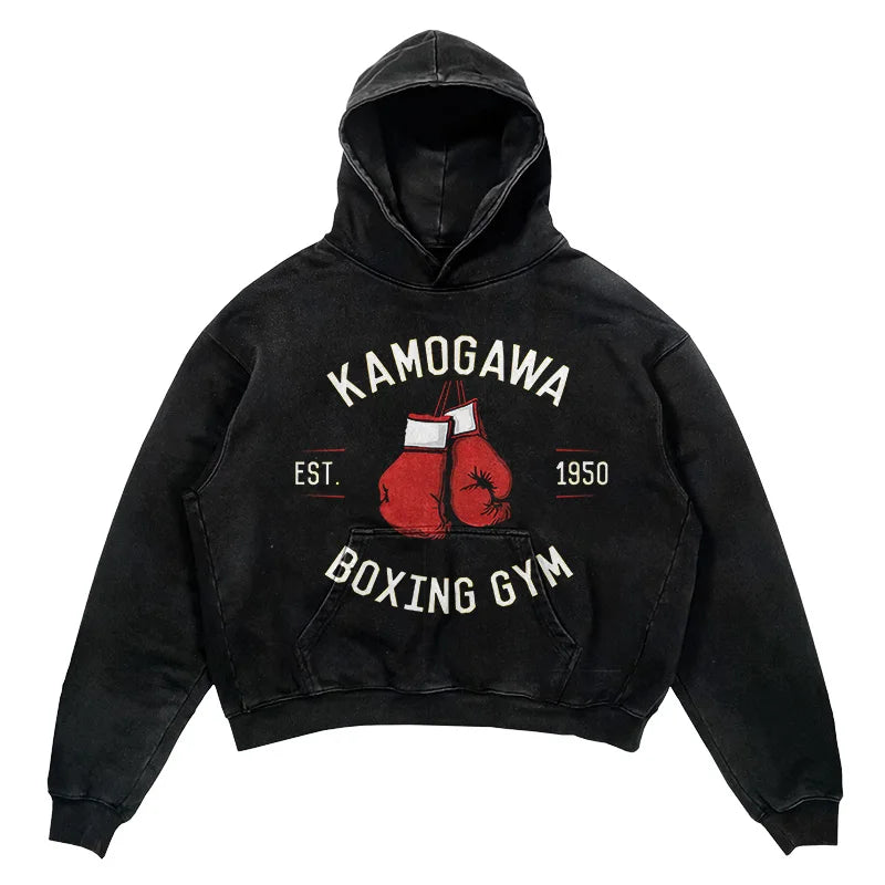 2024 Men Spring Hoodie Retro Japanese Anime Graphic Hoodies Boxer Hip
