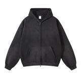 vaporwave vintage anime featuring mens oversize long sleeve washed double zipper cardigan hoodies loose plus plush gradient womens hooded pullovers winter