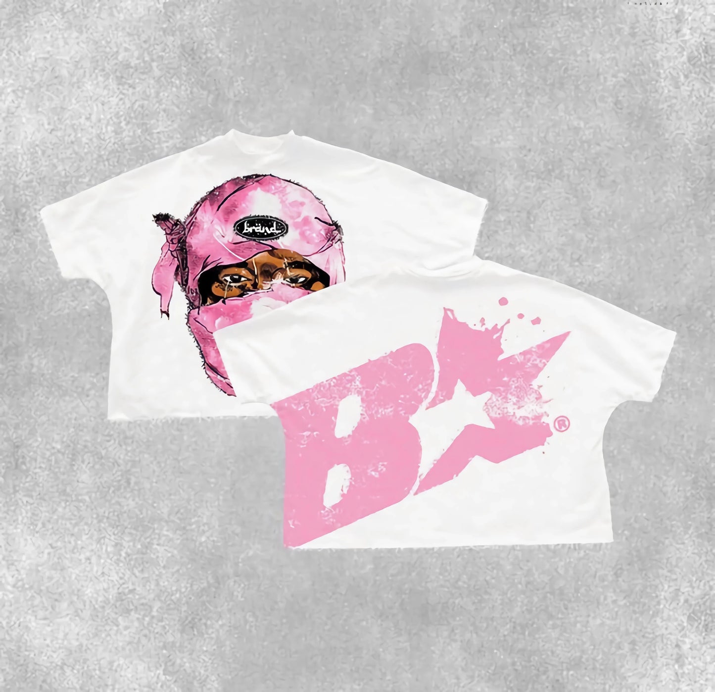 y2k manga graphic tee with glitch flames and graffiti text blocks
