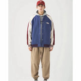 retro baseball bomber, daily drip outerwear, casual outfit
