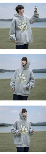 New Floral Oil Painting Art Print Pullover Hoodies Men And Women Casua