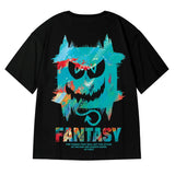 Skatercore Chrome print – Harajuku Devil Graffiti Print Oversized Tee Shirts Men Summer