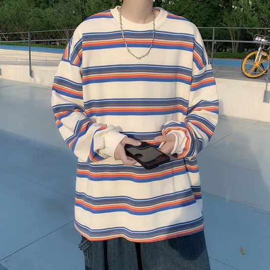 Trapwear Tribal flame – 2023 Spring New Fashion Striped Long Sleeved Comfortable Cas
