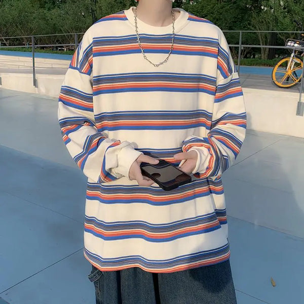 Trapwear Tribal flame – 2023 Spring New Fashion Striped Long Sleeved Comfortable Cas