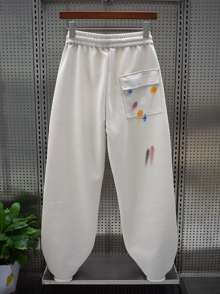 american graffiti printed baggy straight pants y2k streetwear wide leg sweatpants korean new hip hop fashion trousers for men sporty tapered joggers