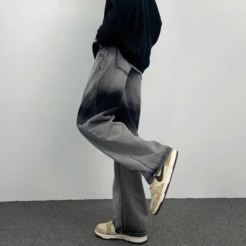 2023 autumn new light luxury fashion wide leg jeans all match slim fit loose straight trousers fine boutique decoration unique jeans style 3850