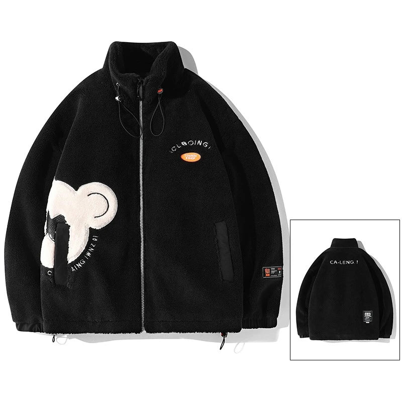 rainbowtouches mens jackets high street fashion cashmere coat autumn and winter loose printing plush for warmth unisex blue s - variant style 9899d1 for streetwear fashion