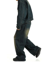mens high street oversize pants casual harajuku retro washed zipper straight trousers hip hop fashion streetwear baggy joggers sporty tapered joggers