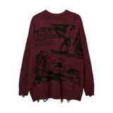 ripped goth women y2k men sweaters vintage black oversized knitted sweater harajuku anime fashion winter 2023 knit tops pullover aesthetic street look hoodie, streetwear fashion hoodie, urban wear with bold artwork