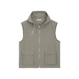 summer sleeveless set men women multi pocket hooded vest jogging cargo pant spring loose casual zipper two piece suit street unique cargo style 453