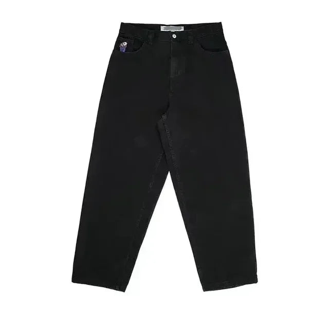 polar jeans big boy for men and women y2k hip hop cartoon embroidery retro blue wide pants gothic high waist wide pants unique jeans style 3014