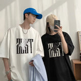 Y2k Crying character – 2024 New American Letter Print Short Sleeve Tee Shirt Mens