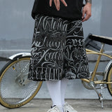 streetwear west coast full print floral over knee shorts for men summer patchwork wide leg baggy five points pants oversized unique shorts style 3609