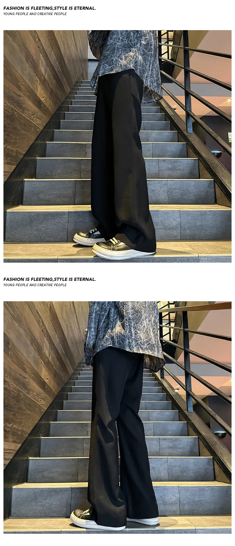 2025 mens four seasons new mid waist micro flared casual pants fashion trend leisure mens flared leg trousers korean pants men unique default style 1304