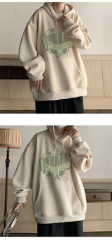 Autumn New Love Graphic Print Hoody Sweatshirts Man Hip Hop Oversized