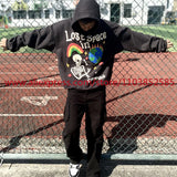 Autumn Winter New American Heavy Duty Vintage Hoodie Long Sleeve High