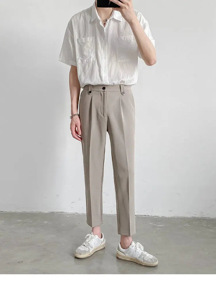 2023 Summer New Fashion Simple Style Loose Short-sleeved Fashion Shirts Men Tops Trendy All-match Short-sleeved BoutiqueClothing