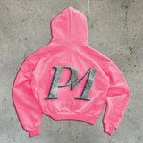 Printed Personalized Patterns Street Style Street Hooded Cardigan Long