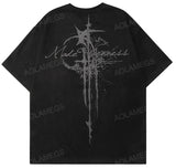 Sadcore Vintage print – Men Street T Shirts Artistic Logo Design Suede Short Sleeves