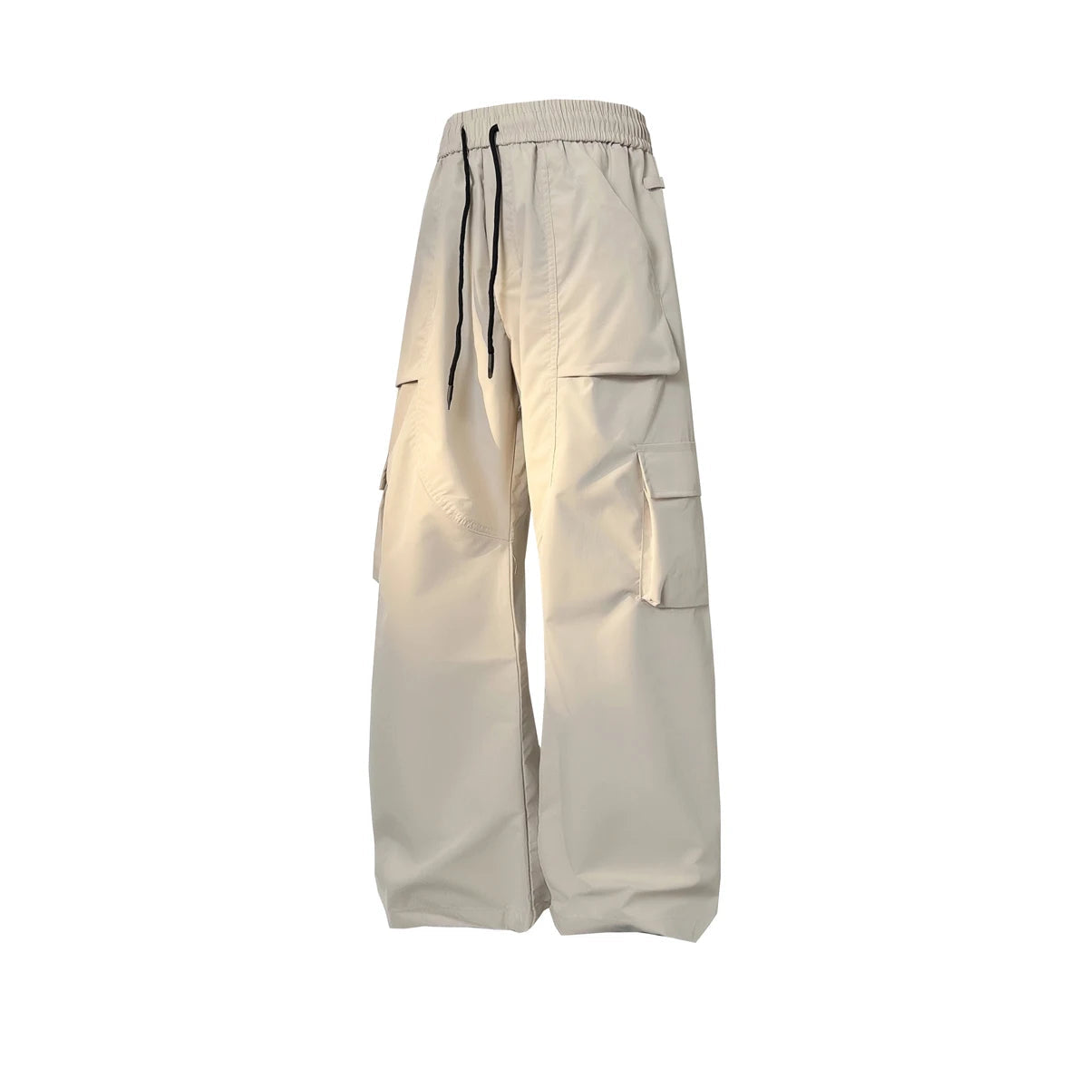 multi pocket mens wide leg straight cargo pants korean fashion track pants male casual loose mopping trousers four seasons unique cargo style 1042