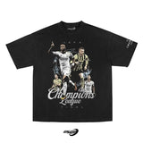 Trapwear Streetwear top – European And American Football Anime Portrait Print Top Men