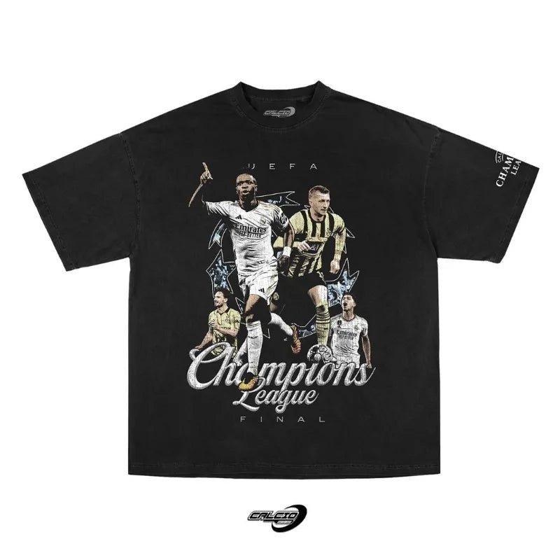 Trapwear Streetwear top – European And American Football Anime Portrait Print Top Men