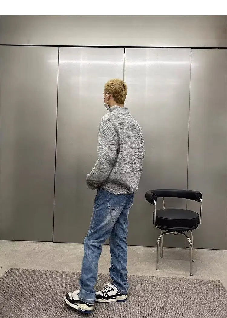 grunge oversized knit streetwear piece for layered look and winter street fits, ideal for men’s fashion and seasonal streetwe