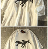 Cyberpunk Melting smiley – Pure Cotton American Retro Hound Short Sleeved T Shirt For M