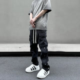 fashion casual hip hop joggers side button trousers elastic waist drawstring track sweatpants new cargo streetwear mens pants unique joggers style 4759