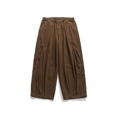 winter 2024 japanese college set mens vintage stand collar cotton jacket casual wide leg pants 2 piece suits male street 2 pcs unique default style 4744