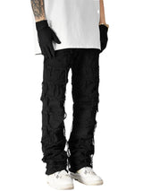 destroyed ripped pieced patchwork denim jean pants casual straight biker trousers mens fashion y2k hip hop streetwear joggers relaxed fit joggers